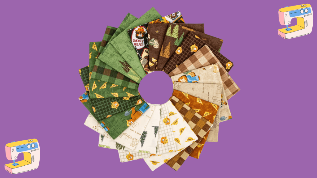 Group of fabric on a purple background